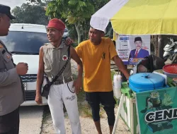 Sonsong Pemilu 2024, Polsek Perhentian Raja Gelar Patroli dan Himbau Pemilu Aman dan Damai