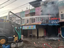 Polres Kuansing Selidiki Penyebab Kebakaran di Ruko Aufar Baby Shop