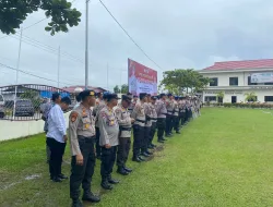 Kapolres Pelalawan Pimpin Apel Kesiapsiagaan “Power On Hand” Dalam Rangka Pengamanan Rangkaian Pemilu 2024-2024