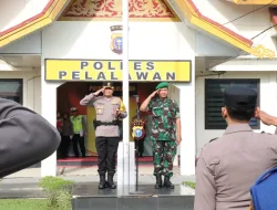 Jalin Sinergitas TNI- Polri, Polres Pelalawan Gelar Apel Bersama dalam rangka Cooling System Pemilu damai 2024.