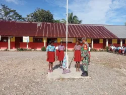 Babinsa Koramil 1710-03/Kuala Kencana Berikan Latihan PBB Kepada Siswa-Siswi SD YPPK St. Yakobus