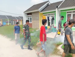 Tekan Angka Penyebaran DBD Babinsa Dampingi Penyemprotan Fogging di Perumahan Srikandi