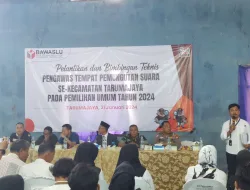 Inilah Pesan Wadanramil 02 Tarumajaya Saat Menghadiri Bimtek Pelantikan & Pengangkatan Sumpah Jabatan Pengawas TPS