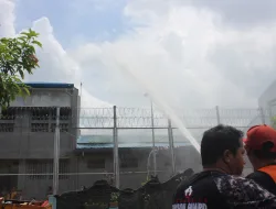 Lapas Binjai Kanwil Kumham Sumut Gelar Simulasi Pencegahan dan Penanganan Bencana Kebakaran