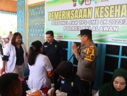 Pastikan Kondisi Kesehatan Personil Pengamanan TPS Pemilu 2024 dalam Keadaan Baik, Si Dokes Polres Pelalawan Lakukan Pemeriksaan Kesehatan