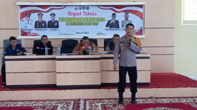 Pastikan Pemilu Aman dan Lancar, Kapolsek Bukit Batu Laksanakan Rapat Teknis Pelaksanaan Pemilu 2024