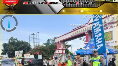 Satlantas Polres Kuansing Gelar Patroli Sore dan Pengaturan Lalin di Pasar Ramadhan