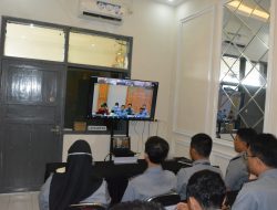 Entry Meeting, Rutan Bangil Kanwil Kemenkumham Jatim Ikuti Zoom Desk Evaluasi WBK Oleh TPI Tahun 2024