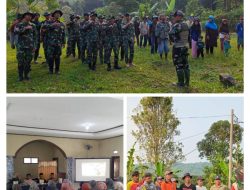 Satgas TMMD ke 121 Ta. 2024 Kodim 0622/Kab. Sukabumi Bersama Masyarakat Mengawali Kegiatan Dengan Doa dan Semangat Bekerja