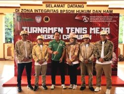 Jaket Karya WBP Lapas Pasuruan Jadi Kostum Membanggakan Sang Juara Tim Tenis Meja Kanwil Kemenkumham Jatim