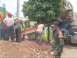 Sinergi TNI-Polri Pantau Pembangunan Menara Masjid Rhoudhatul Jannah di Desa Jejalenjaya