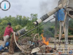 Polsek Singingi Hilir Tertibkan 18 Unit PETI di Pulau Buaya Aliran Sungai Singingi
