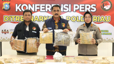 Polda Riau Tangkap 3 Komplotan Narkoba Lintas Provinsi, Amankan 15,61 Kg Ganja