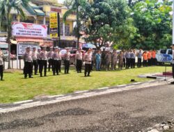 Kapolres Kuansing Pimpin Apel Gabungan Pengamanan Tradisi Balimau Kasai di Kecamatan Singingi