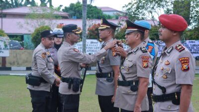 AKBP Mihardi Mirwan SIK SH MH Pimpin Sertijab Kasat Reskrim Polres Kampar, Kasat Lantas, Kapolsek Siak Hulu dan Kapolsek Tambang