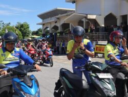 Polres Kampar Amankan Kejurnas Motoprix Bangkinang, Sosialisasi Keselamatan Berlalu Lintas pun Dilakukan