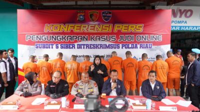 Polda Riau Tangkap 12 Pelaku Judi Online di Pekanbaru