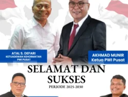 Ketua PWI Kabupaten Bogor Dedy Firdaus Ucapkan Selamat kepada Akhmad Munir Terpilih Jadi Ketum PWI 2025-2030