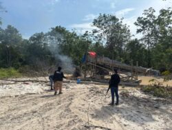 Operasi PETI di 4 Desa, Polres Inhu Musnahkan 10 Rakit