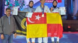 Dua Polwan Polda Riau Meraih Medali di Kejuaraan Taekwondo Internasional