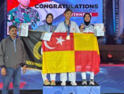 Dua Polwan Polda Riau Meraih Medali di Kejuaraan Taekwondo Internasional