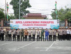 Kapolda Riau Pimpin Apel Launching PAMAPTA Polresta Pekanbaru