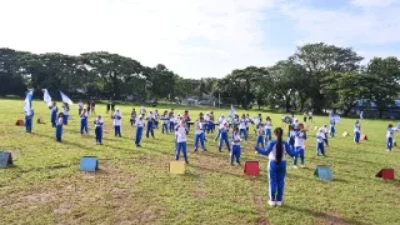 Car Free Day Lanud Sultan Hasanuddin Dimeriahkan Penampilan Drum Band SD Angkasa 1 Mandai