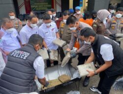 Polres Kuansing Musnahkan 34,31 Gram Sabu dan 21,5 Kg Ganja