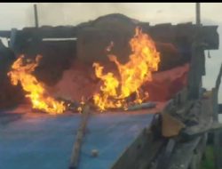 Polsek Kuantan Tengah Tindak Tegas Aktivitas PETI di Sentajo Raya, 6 Rakit Dimusnahkan