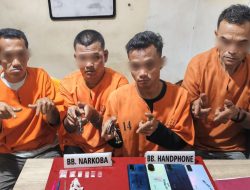 Satresnarkoba Polres Kampar Tangkap 4 Pelaku Narkoba di Dusun Sei Maki 