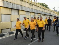 Polda Riau Gelar Olahraga Bersama Sambut Hari Bhayangkara ke-80