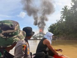 Polsek Cerenti Tertibkan 13 Rakit PETI di Sepanjang Aliran Sungai Batang Kuantan