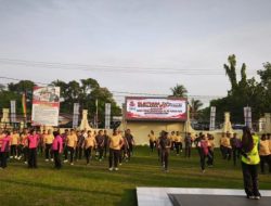 Dalam Rangka Hari Bhayangkara ke-80, Polres Kampar Bersama Kodim 0313/KPR dan Yonif 132/BS Gelar Olahraga Bersama 