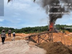 Polsek Hulu Kuantan Tertibkan Aktivitas Diduga PETI di Desa Serosah, Peralatan Dimusnahkan