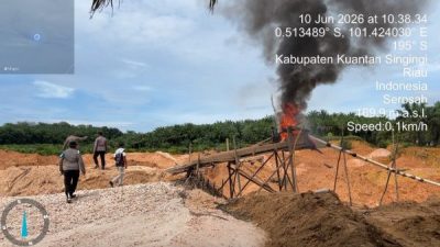 Polsek Hulu Kuantan Tertibkan Aktivitas Diduga PETI di Desa Serosah, Peralatan Dimusnahkan