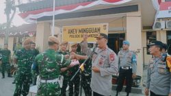 Puluhan Anggota TNI Datangi Polsek Bina Widya Pekanbaru, Ada Iringan Lagu Ulang Tahun Hari Bhayangkara