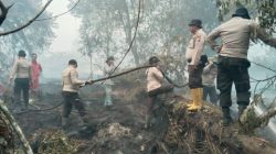 Sinergi Polsek Kerumutan, Tim Gabungan dan Warga Padam Karhutla 5 Hektare di Lingkungan Air Kuning