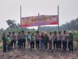 Kembangkan Ketahanan Pangan, Polsek Kandis Tanam Jagung Kuartal lll di Kampung Jambai Makmur