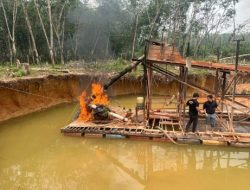 Polsek Pangean Tindak Lanjuti Informasi PETI di Desa Pulau Deras