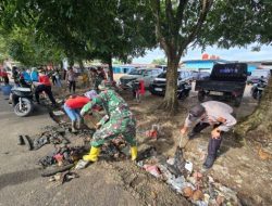 Peduli Sampah HUT TNI ke-81, Pedagang Pasar Baru Pangkalan Kerinci Antusias