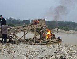 Polsek Singingi Tertibkan Dua Rakit PETI di Desa Kebun Lado 