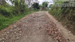 Warga Desa Giri Jagabaya Keluhkan Jalan Rusak Parah, Gotong Royong Berujung Duka