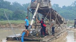 Polres Kuansing Tindak Lanjuti Laporan 110 Soal PETI di Pulau Beralo, 3 Rakit Dimusnahkan